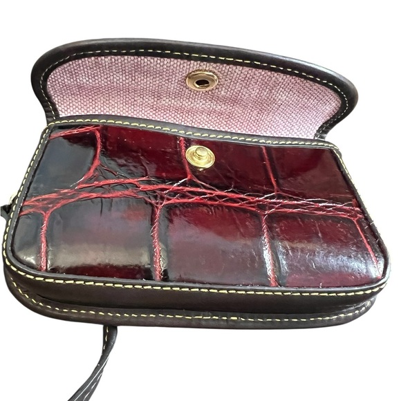 Dooney & Bourke Red Croc-Embossed Shoulder Bag - Picture 9 of 10